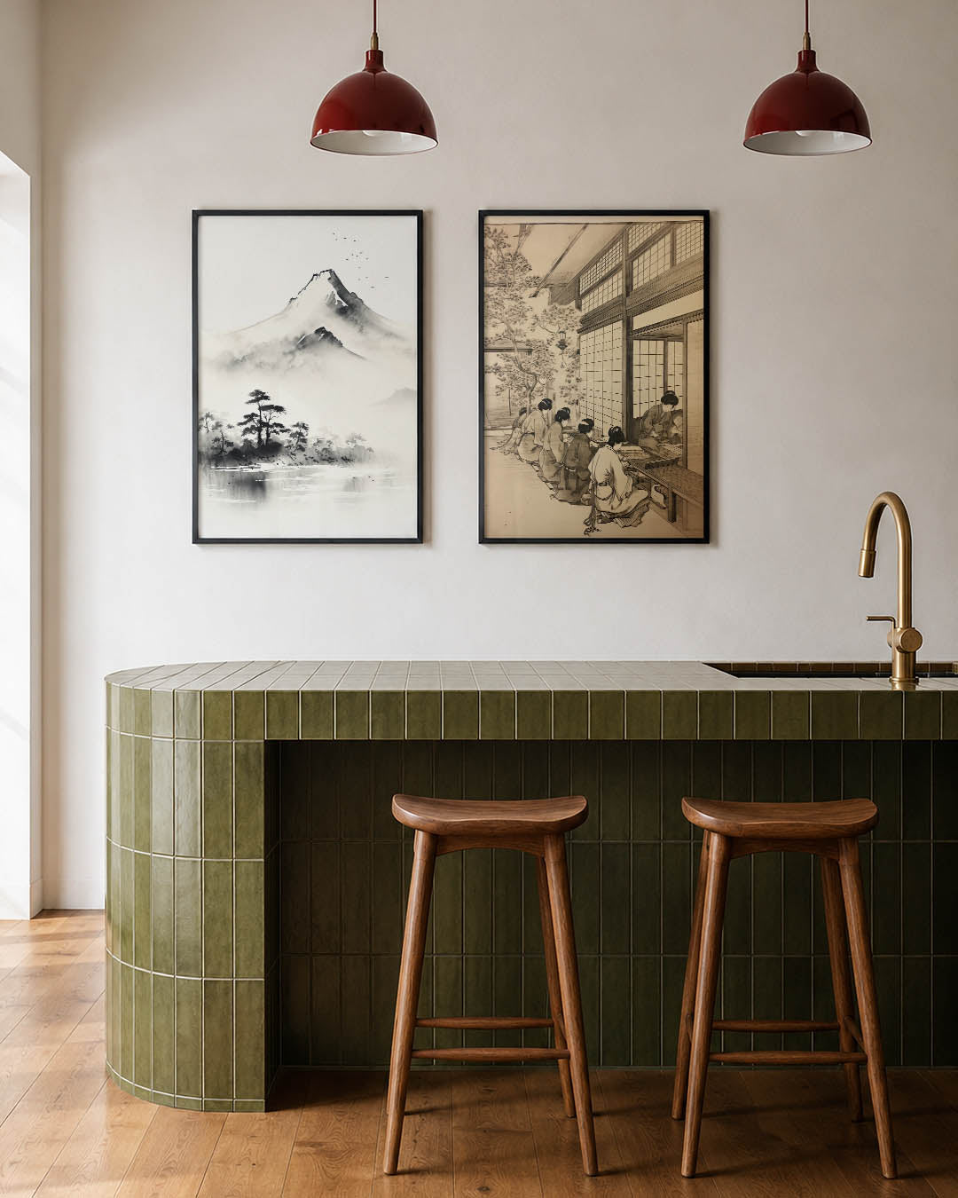 Mistige berglandschap Posterset
