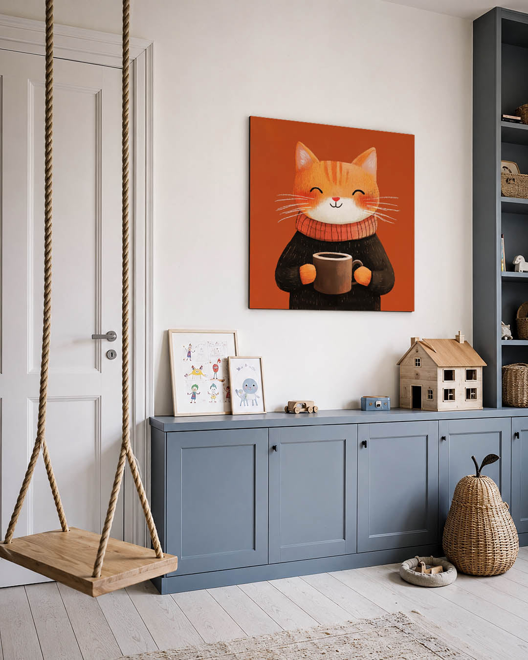 Vrolijke kat illustratie Kunstwerk