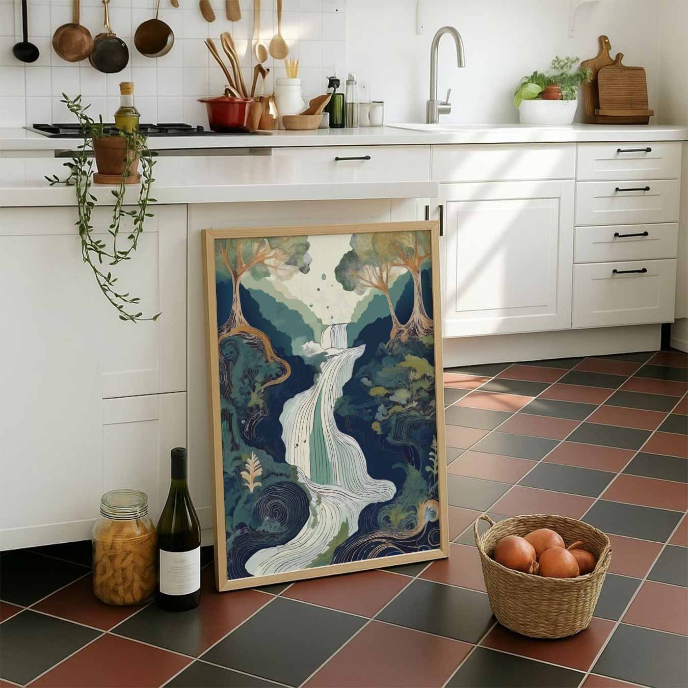 Dromerige Waterval Poster-WallArtistic