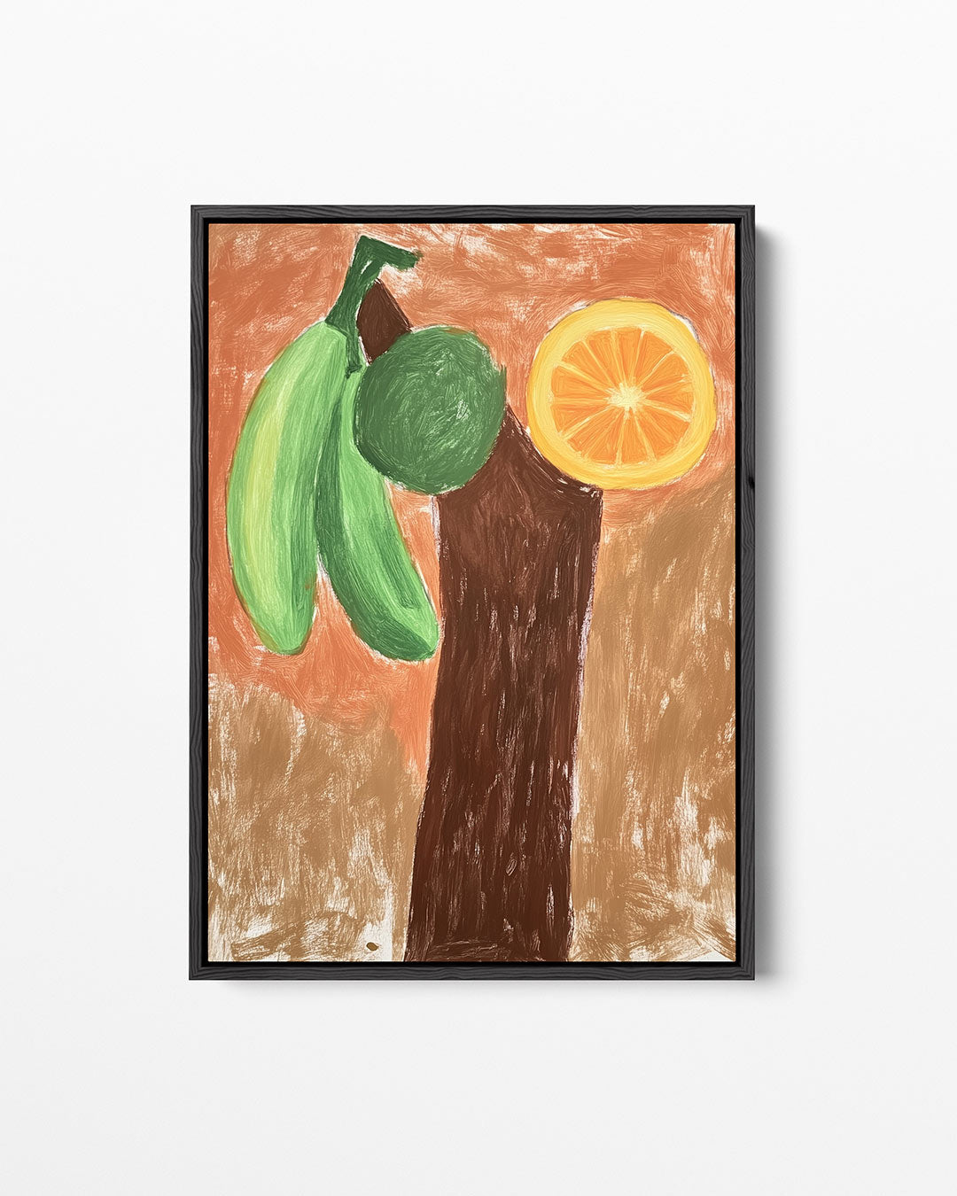 Fruit en boomstam Kunstwerk