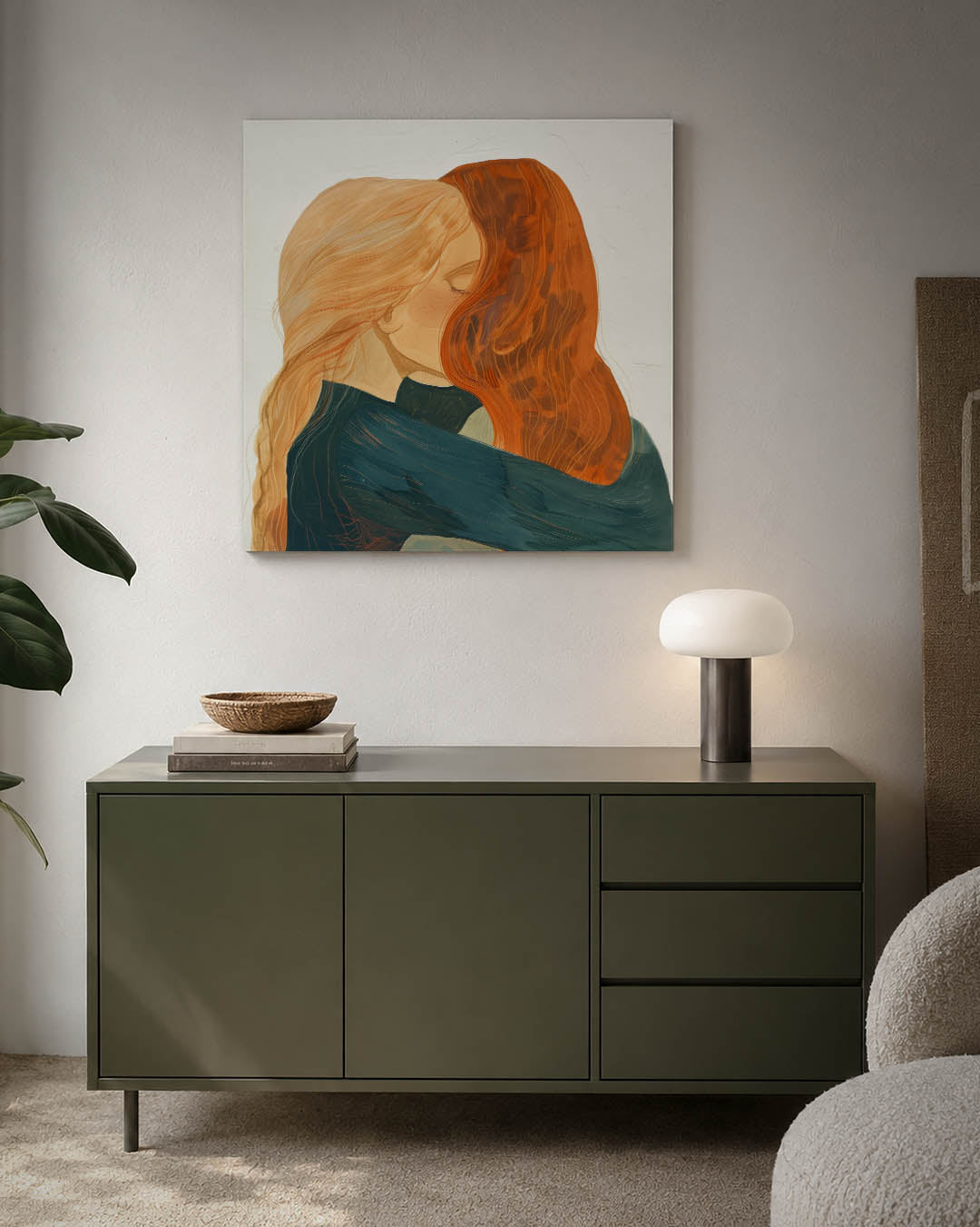 Intieme omhelzing Kunstwerk