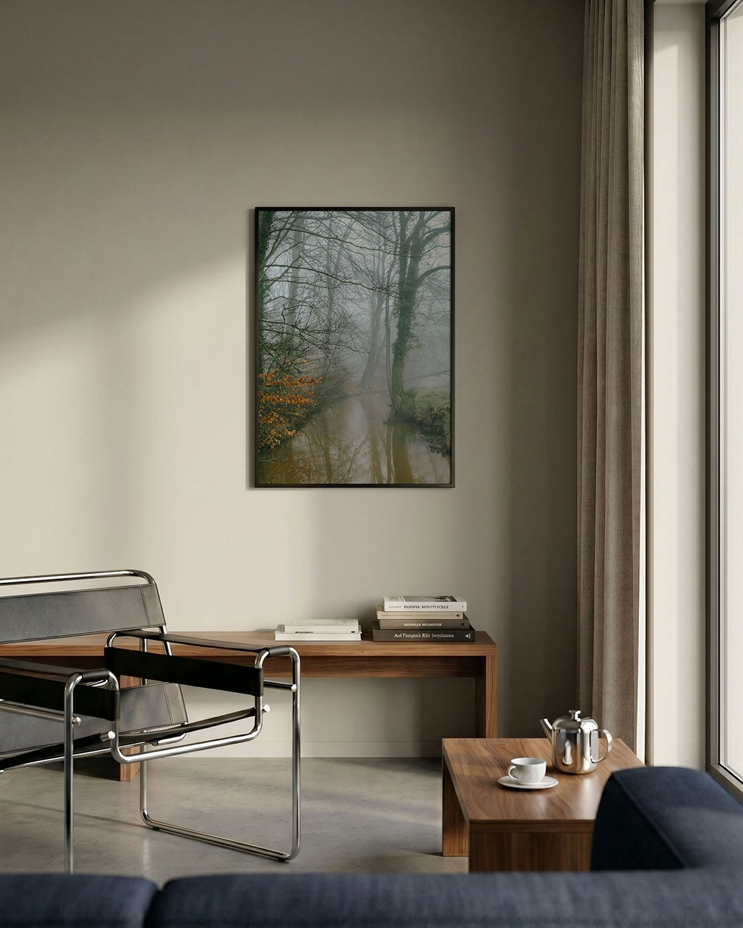 Mistig boslandschap Poster