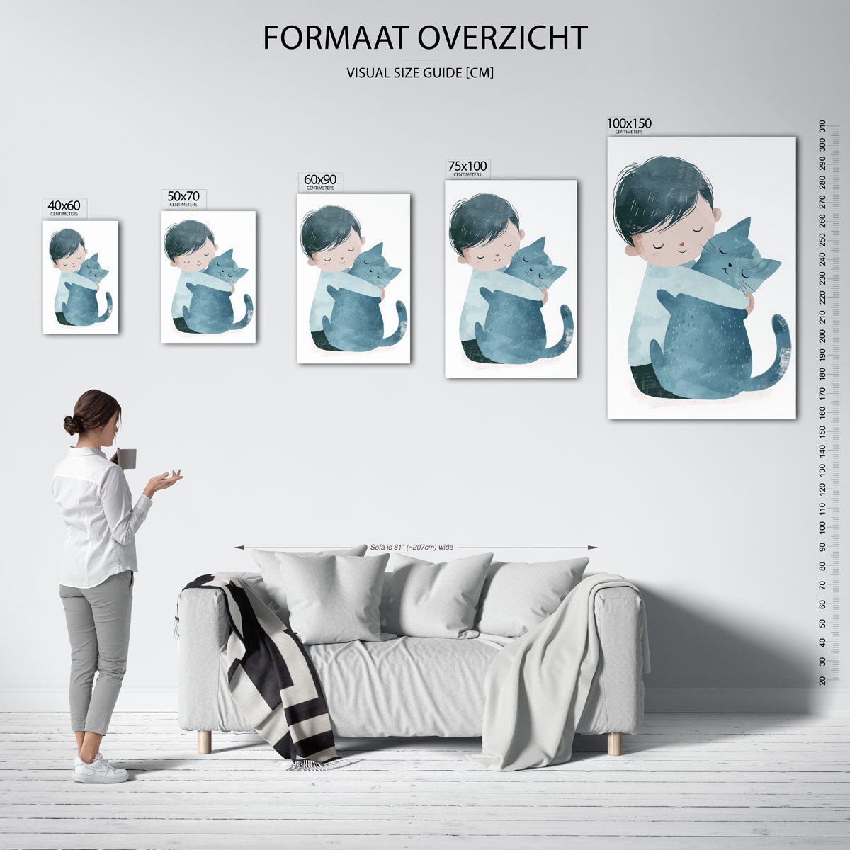 Knuffelende vrienden Kunstwerk