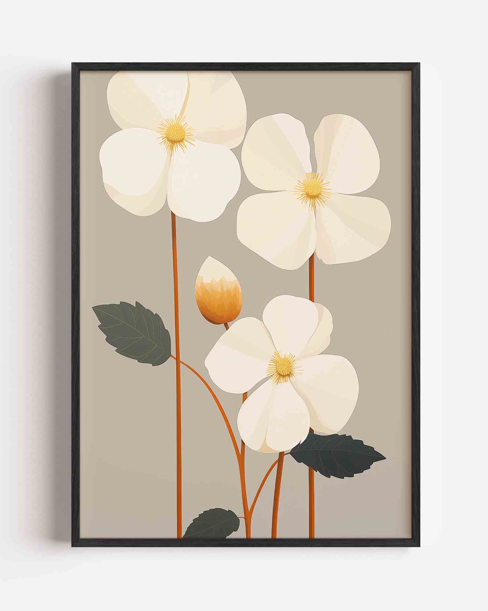 Bloemen en bladeren Poster