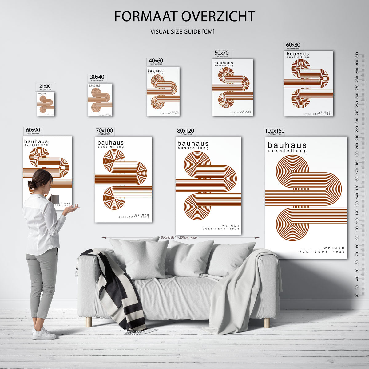 Lijnen en cirkelpatronen Poster