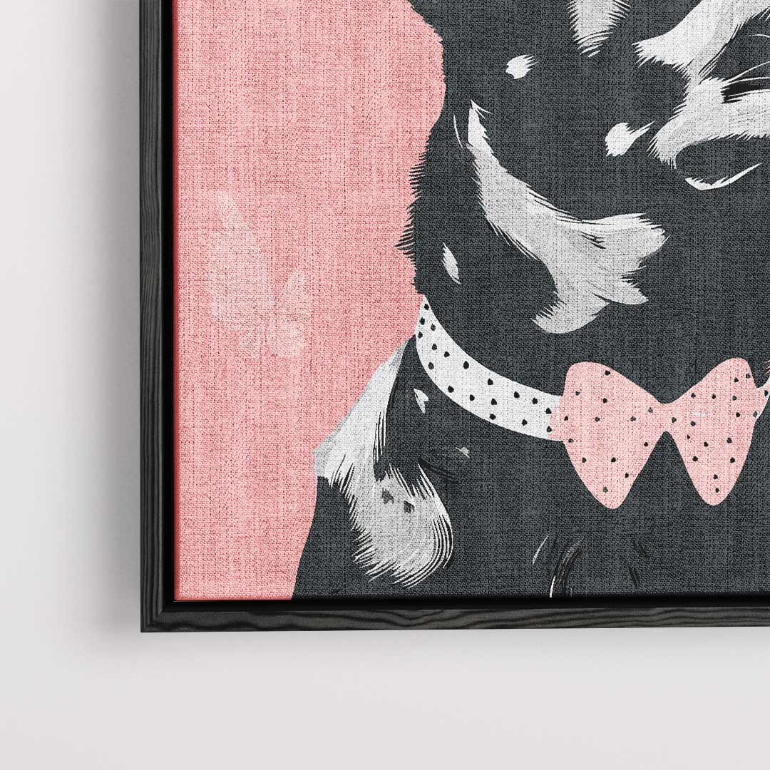 Dromerige Hond en Vlinder Kunstwerk