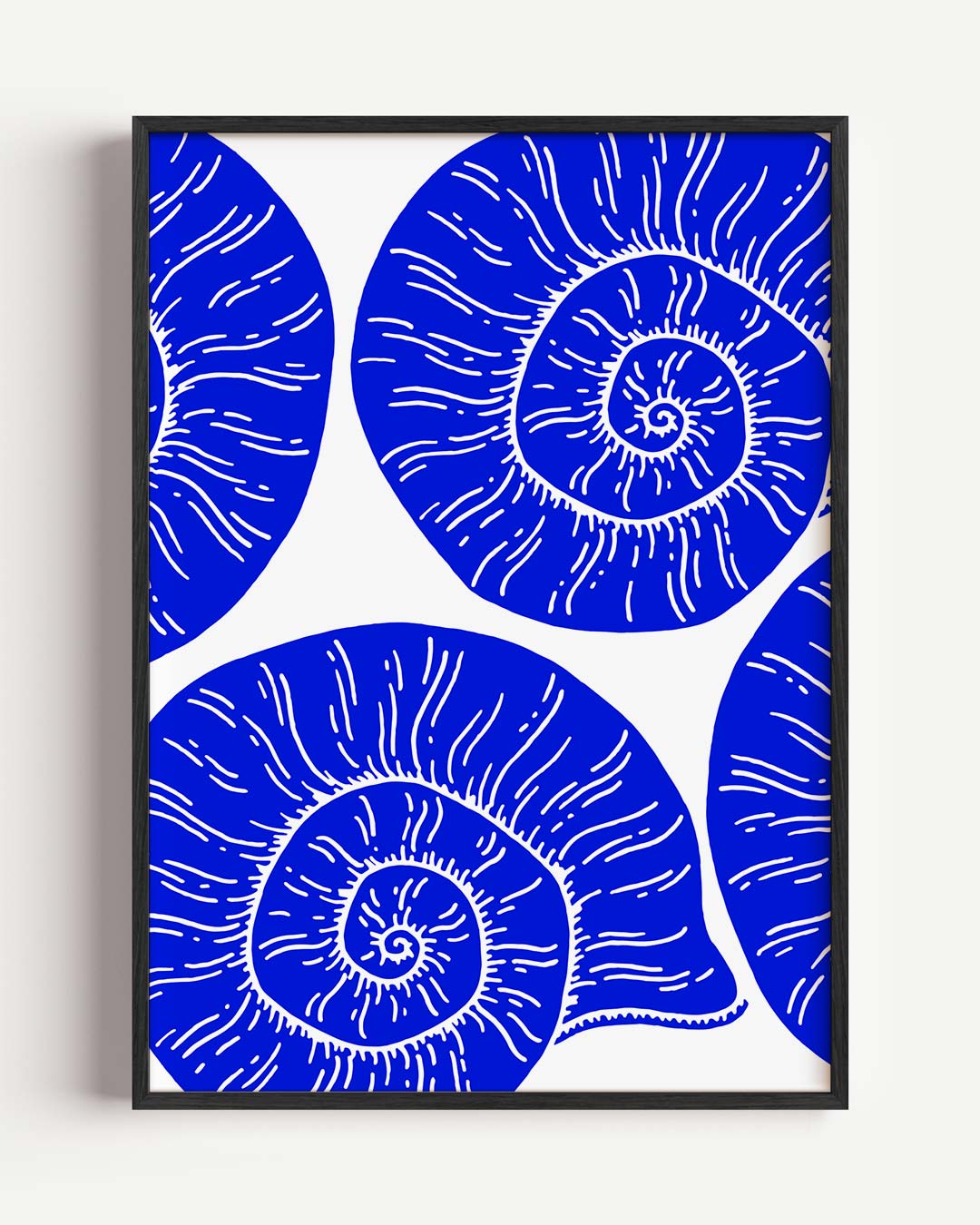 Spiralen in Blauw Poster-WallArtistic