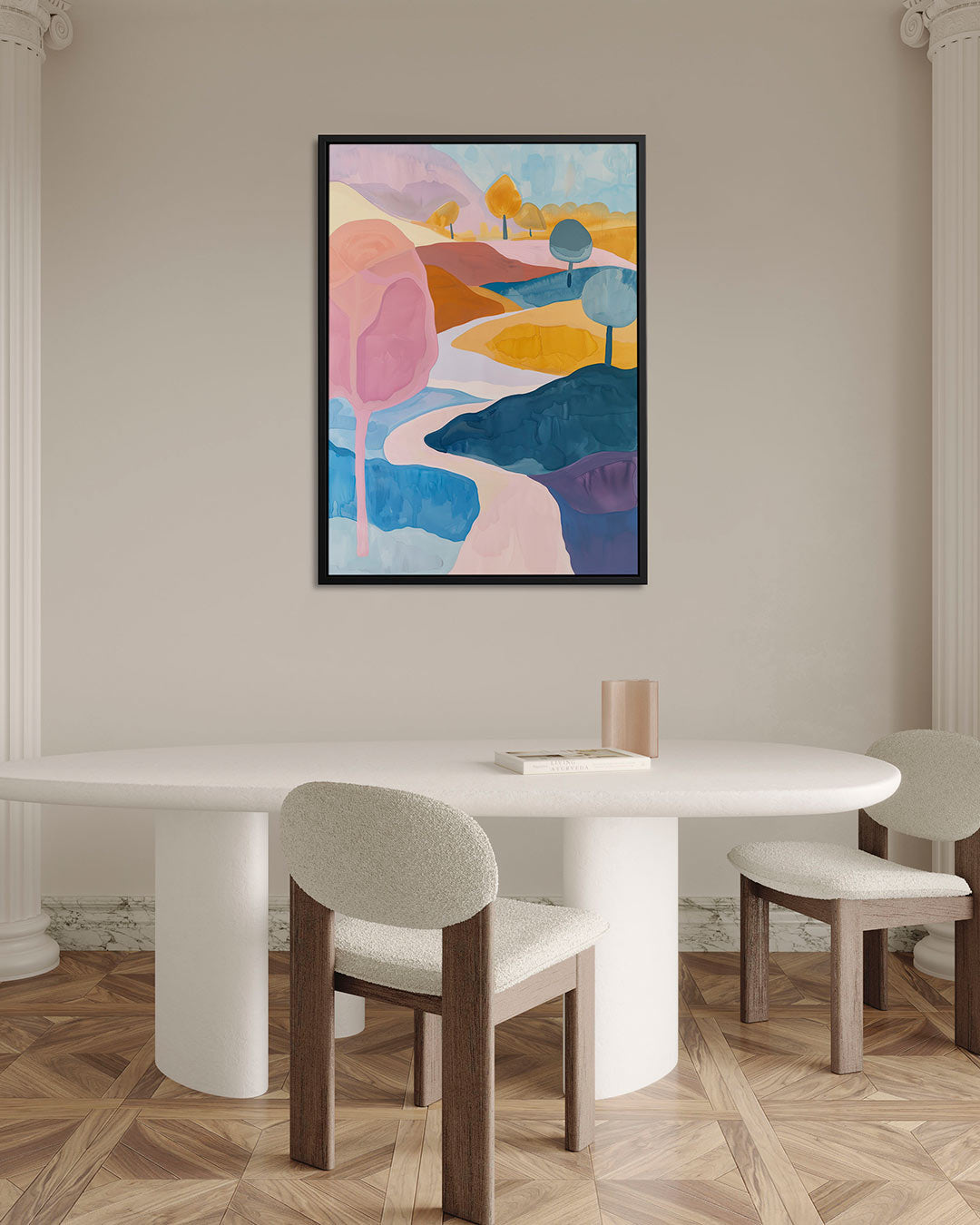Kleurrijke landschap vormen Kunstwerk