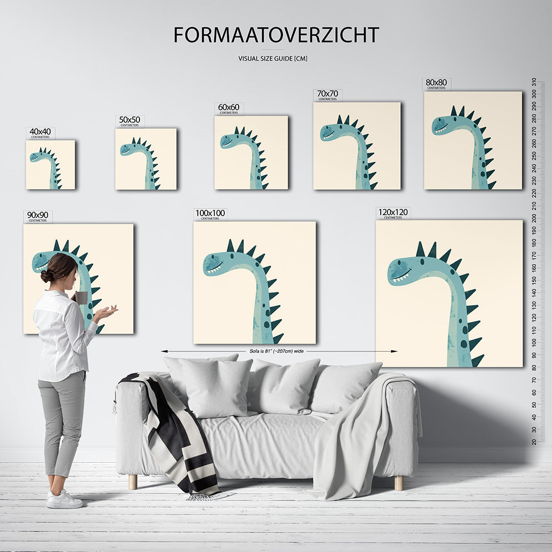 Vrolijke dino illustratie Kunstwerk