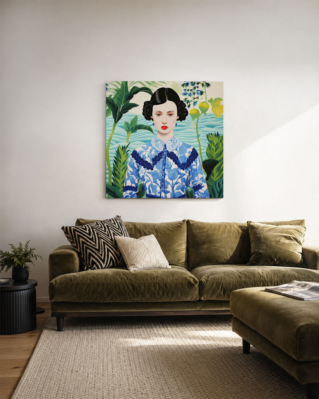 Vrouw in natuurlijke omgeving Kunstwerk