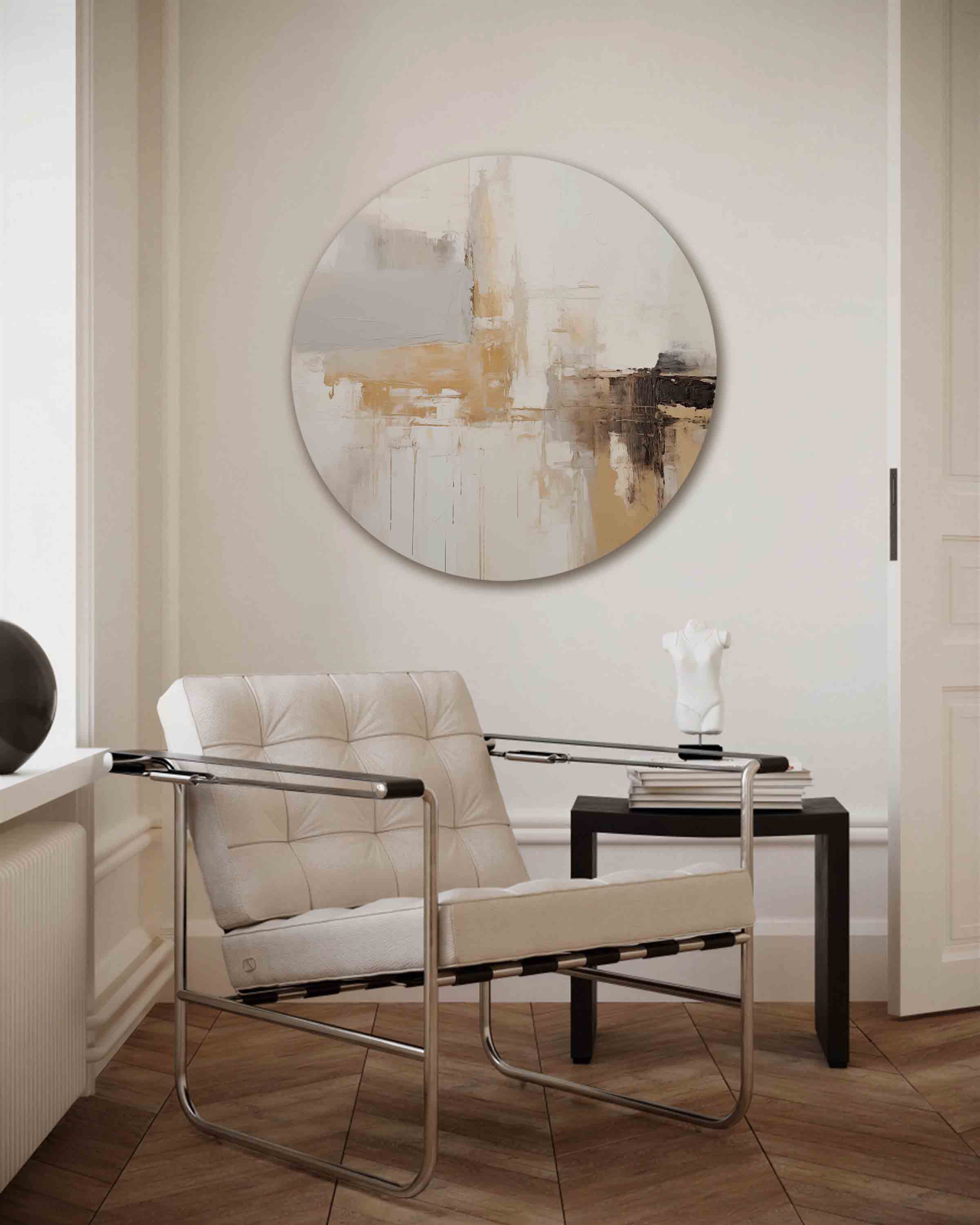 Abstracte beige Muurcirkel