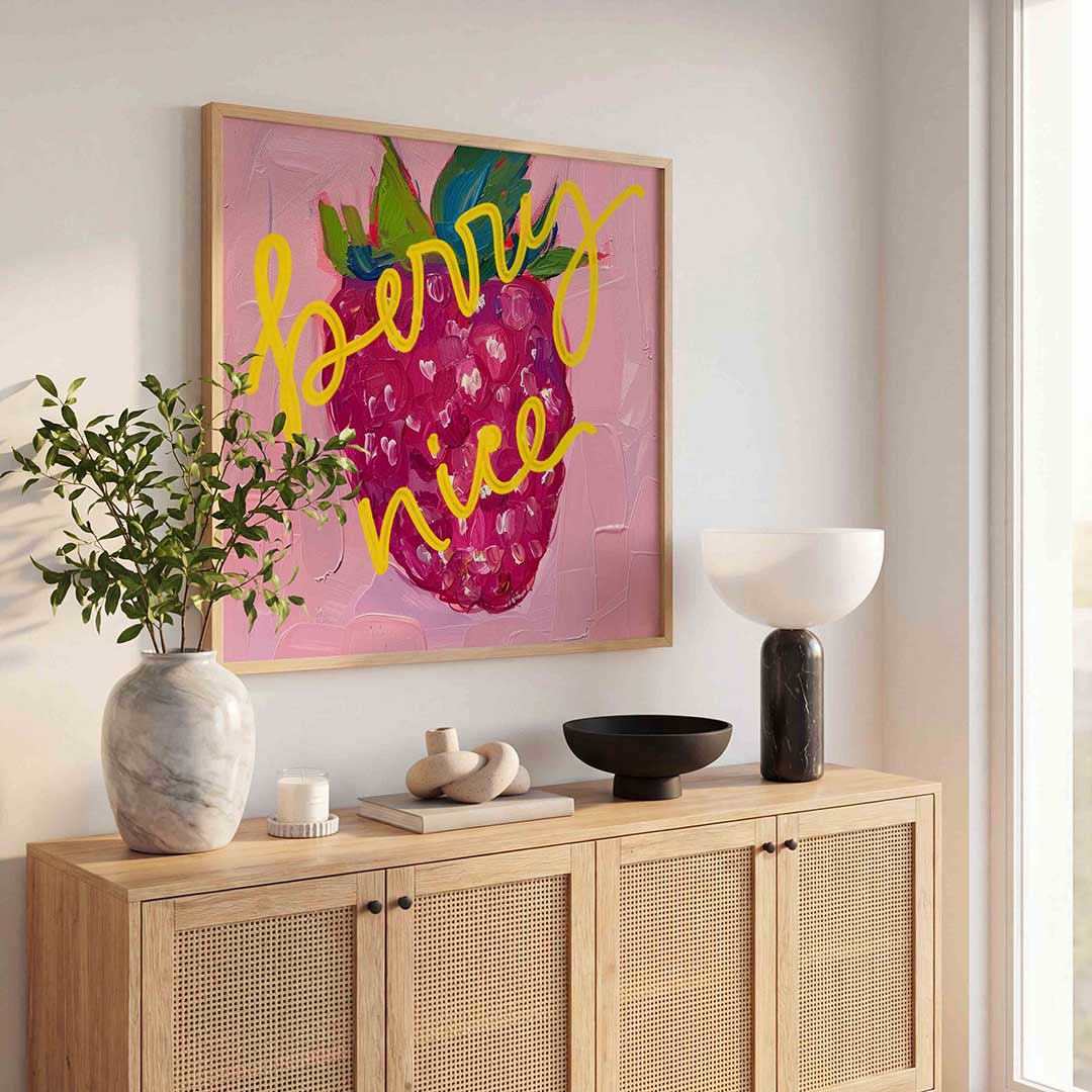 Roze framboos Poster