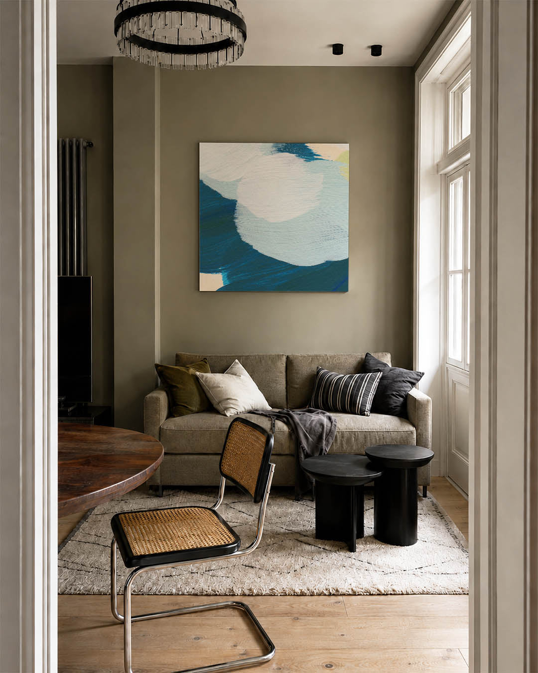 Vloeiende kleurencompositie Kunstwerk