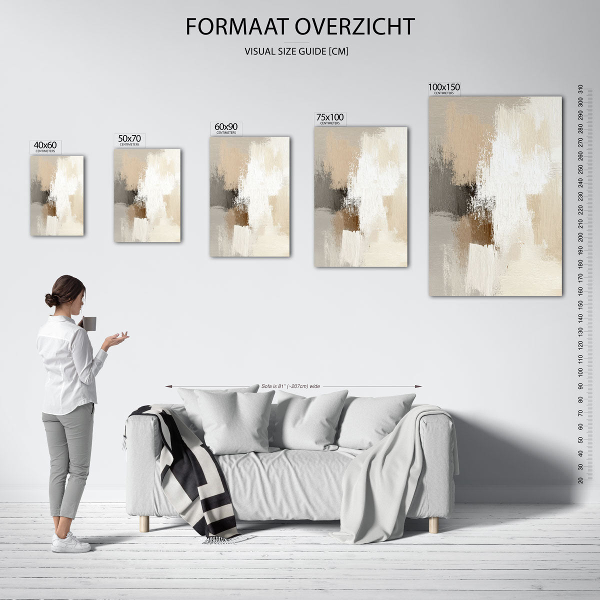 Zachte kleuren compositie Kunstwerk
