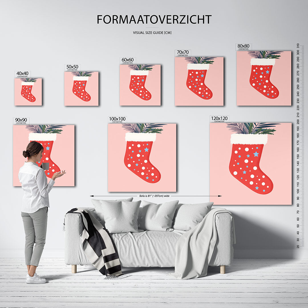 Vrolijke kerstsok Kunstwerk