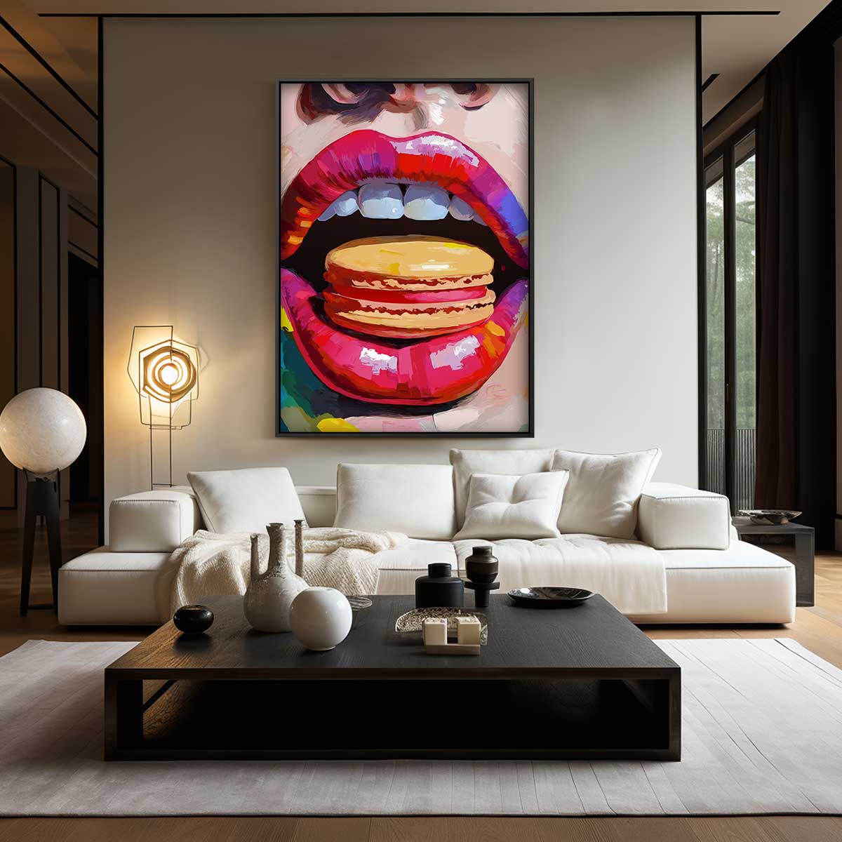 Kleurrijke Macaron Smaakexplosie Kunstwerk-canvas-dibond-plexiglas-wanddecoratie-WallArtistic