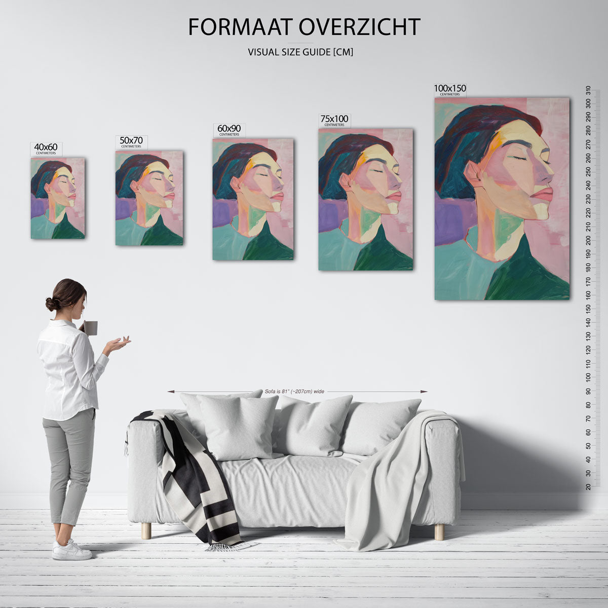 Dromerige portretkleuren Kunstwerk