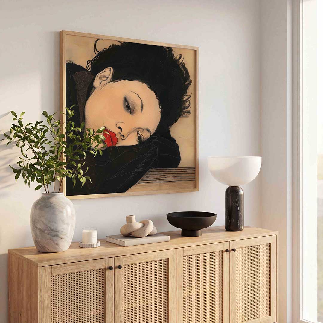 Vrouw met rode lippen Poster