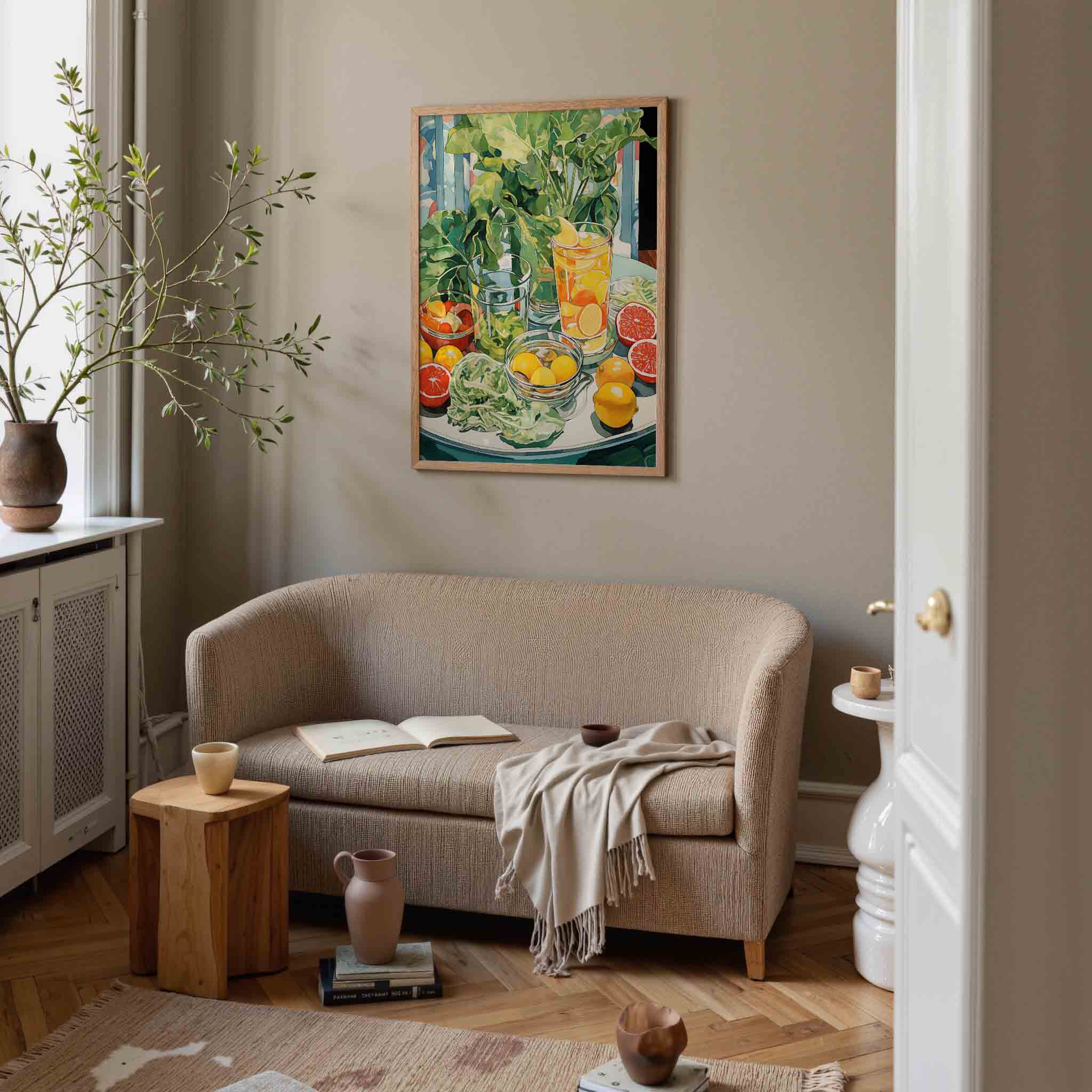 Groene bladeren en citrus Poster