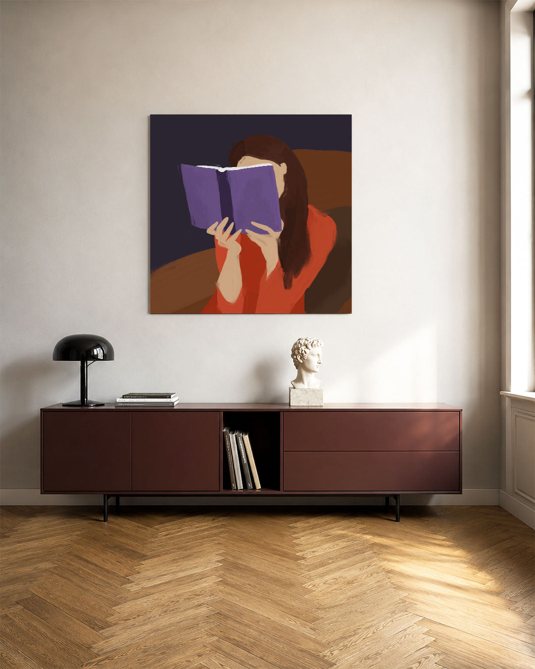 Lezende vrouw Kunstwerk