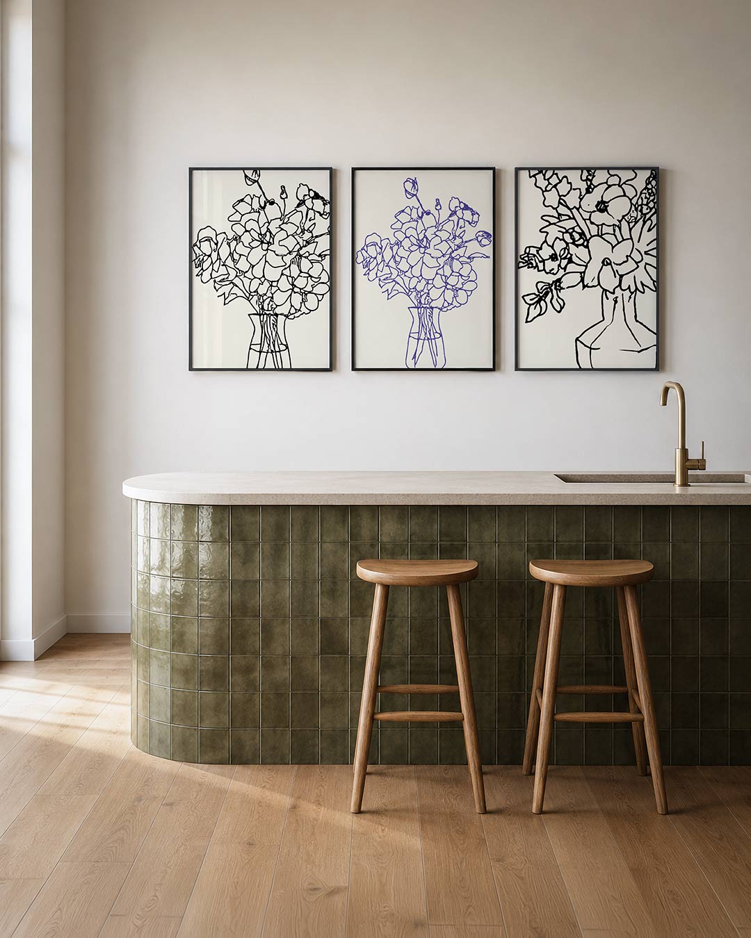 Lijnbloemen Posterset