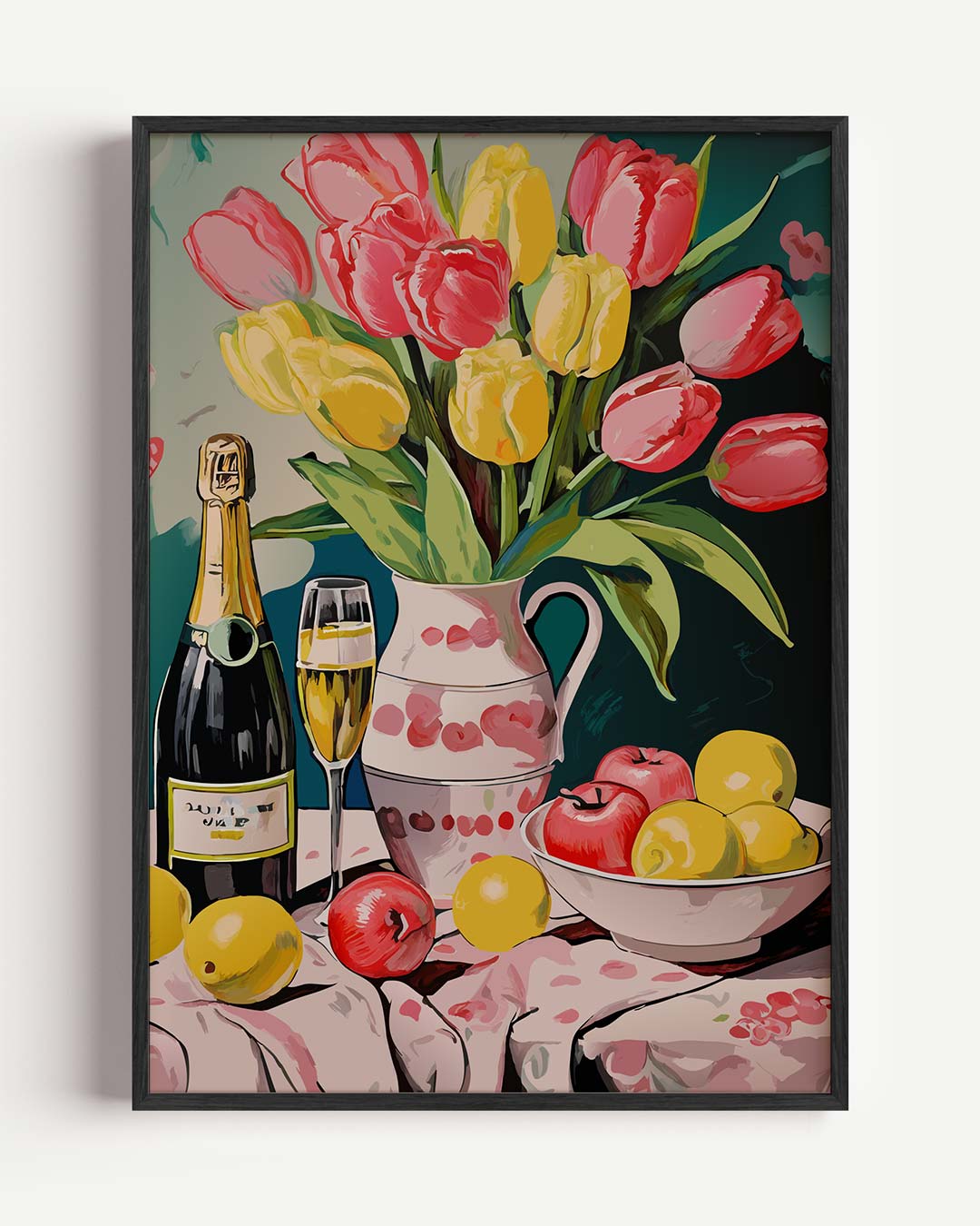 Bloemen en Bubbels Poster-WallArtistic