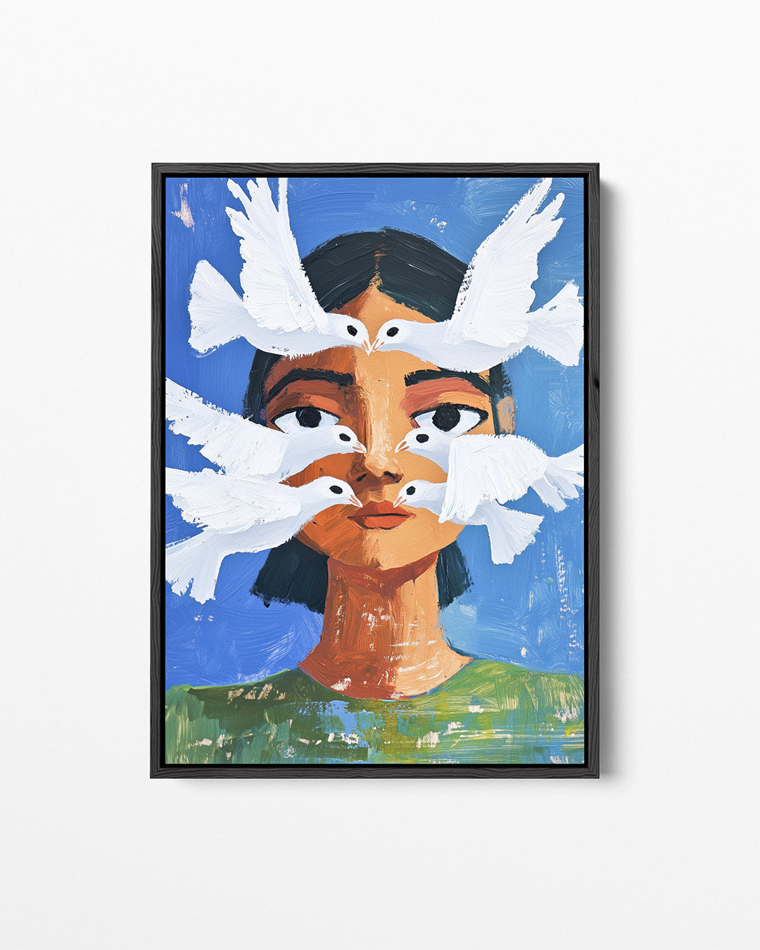 Vogels en gezicht Kunstwerk