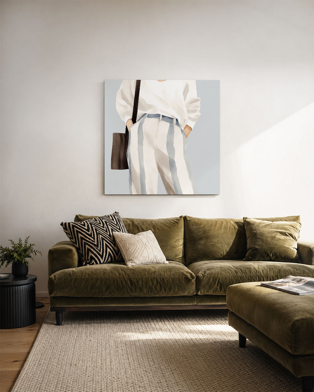 Gestreepte mode illustratie Kunstwerk