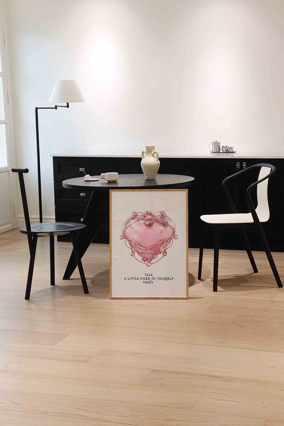 Roze hart met sieraden Poster