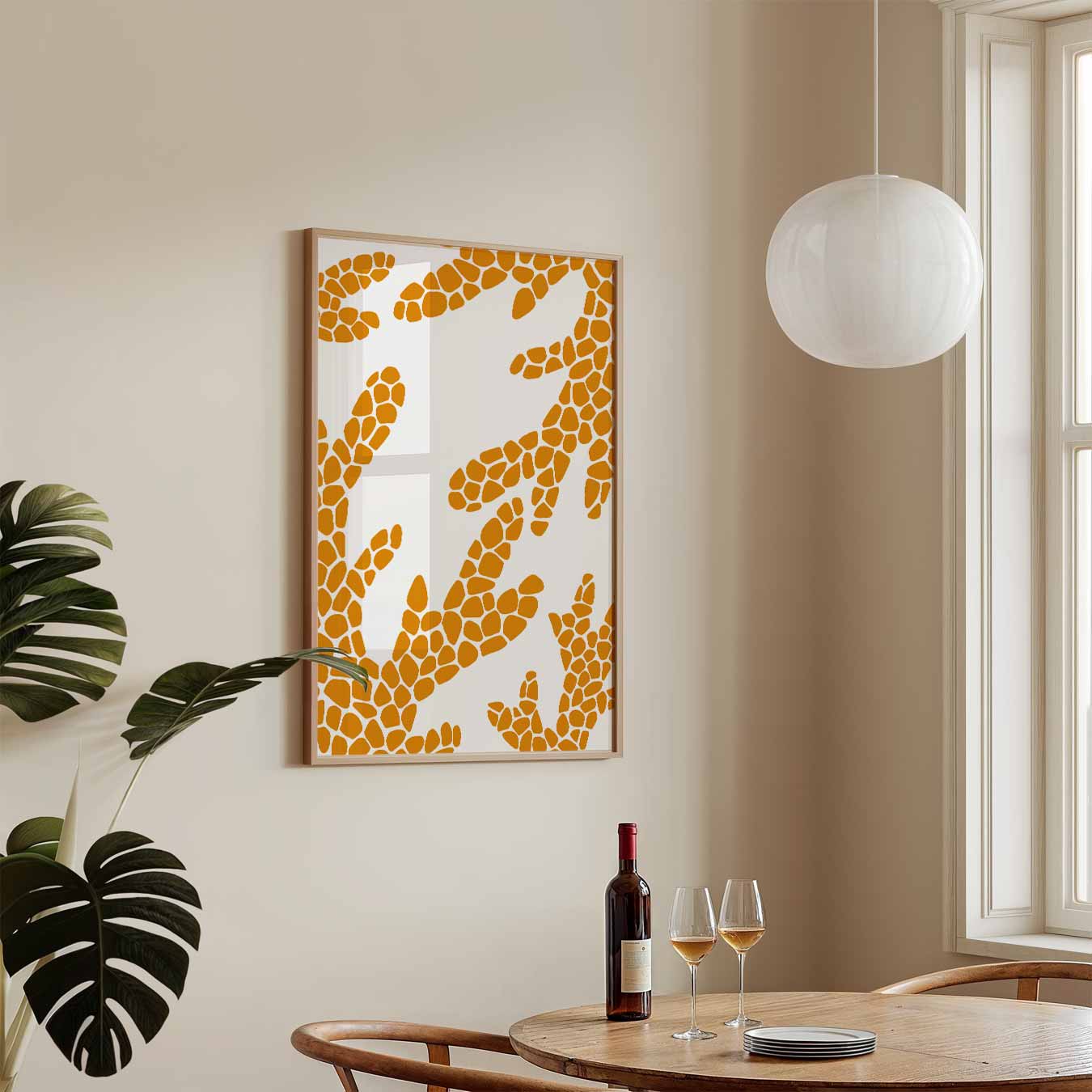 Stijlvolle Oranje Abstracte Poster-WallArtistic