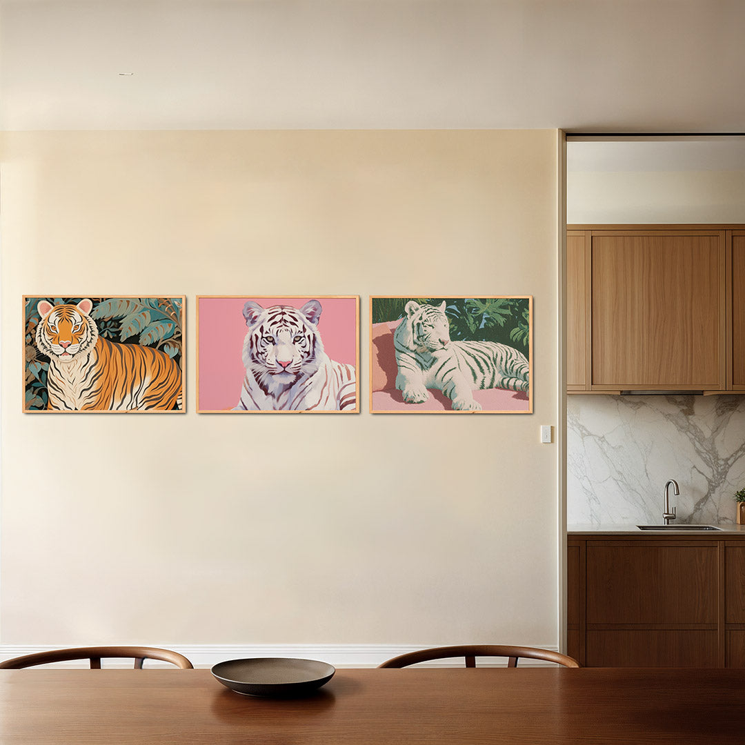 Tijger en bladeren Posterset