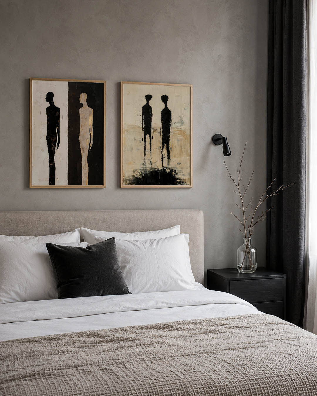 Tegenovergestelde silhouetten Posterset