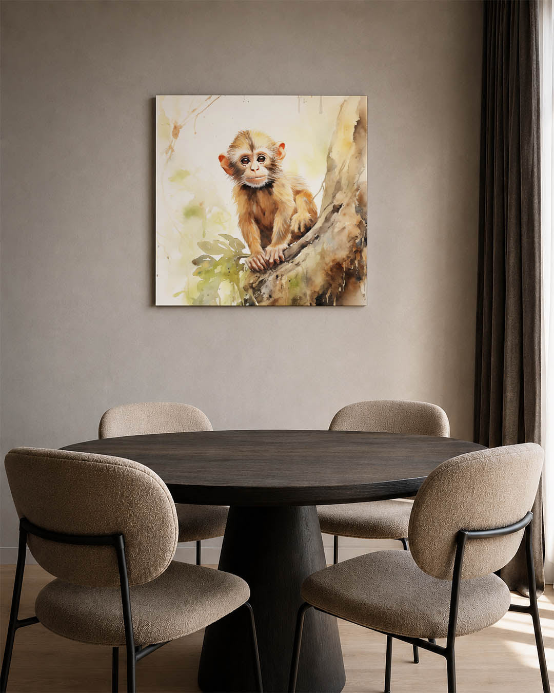 Jonge aap op boom Kunstwerk