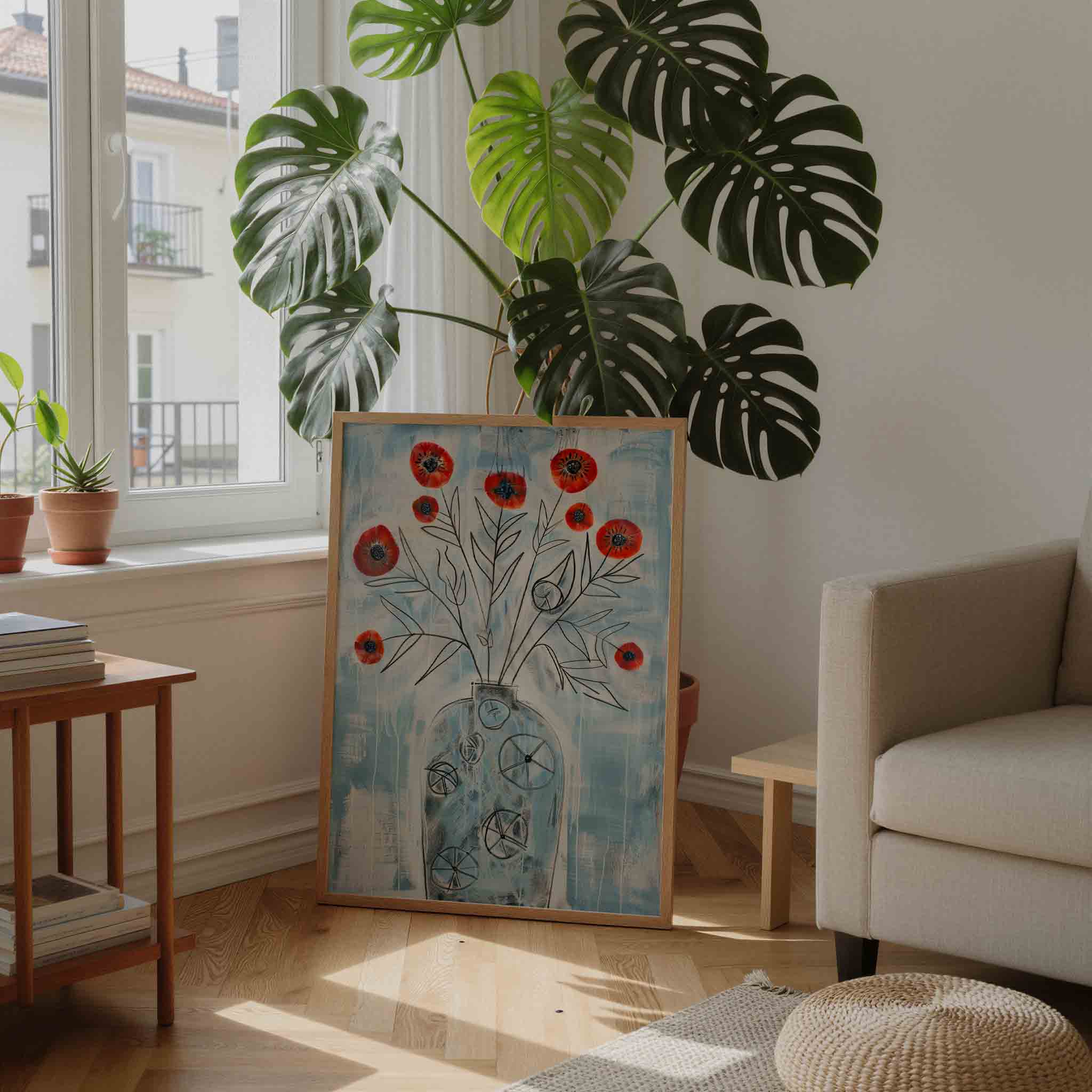 Bloemen in vaas Poster