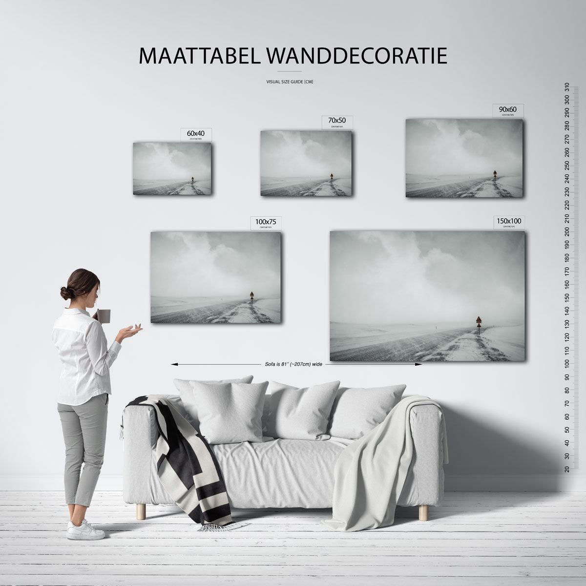 Mistige weg Kunstwerk
