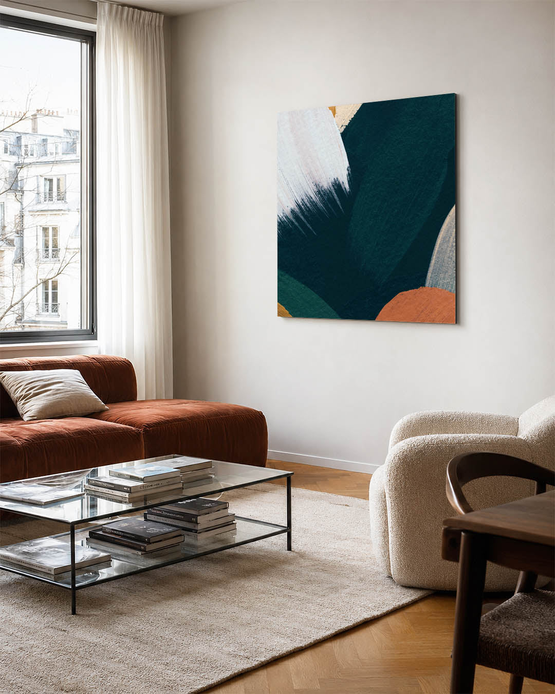 Dynamische kleurencompositie Kunstwerk