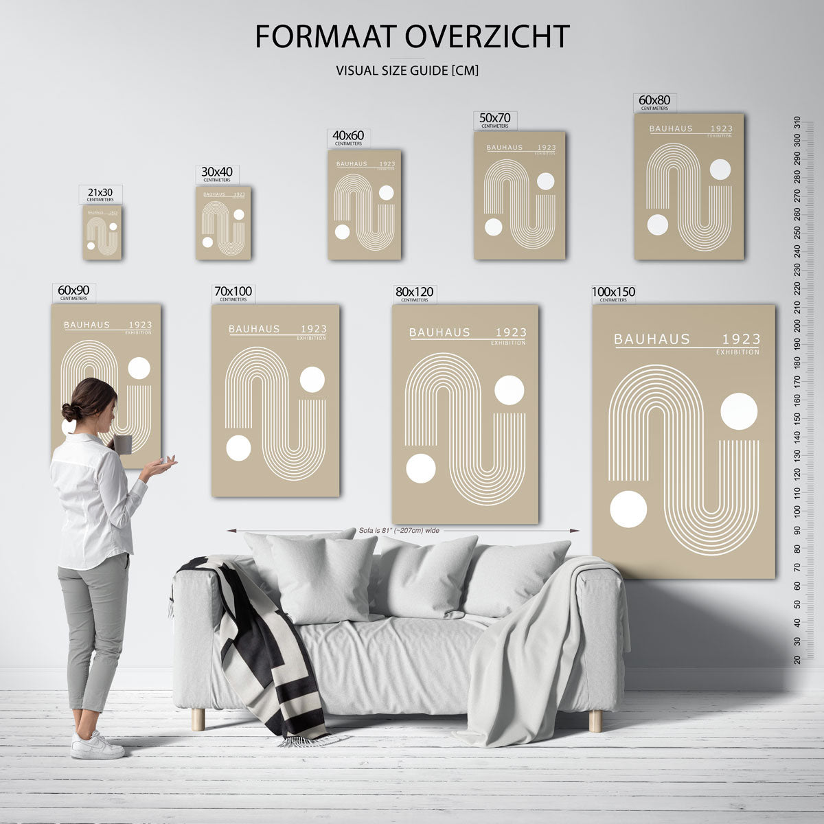Lijnen en cirkelvlakken Poster
