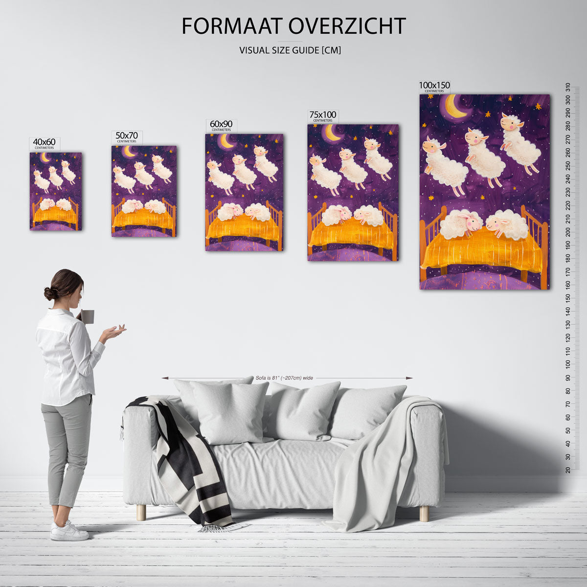 Dromerige schapen Kunstwerk