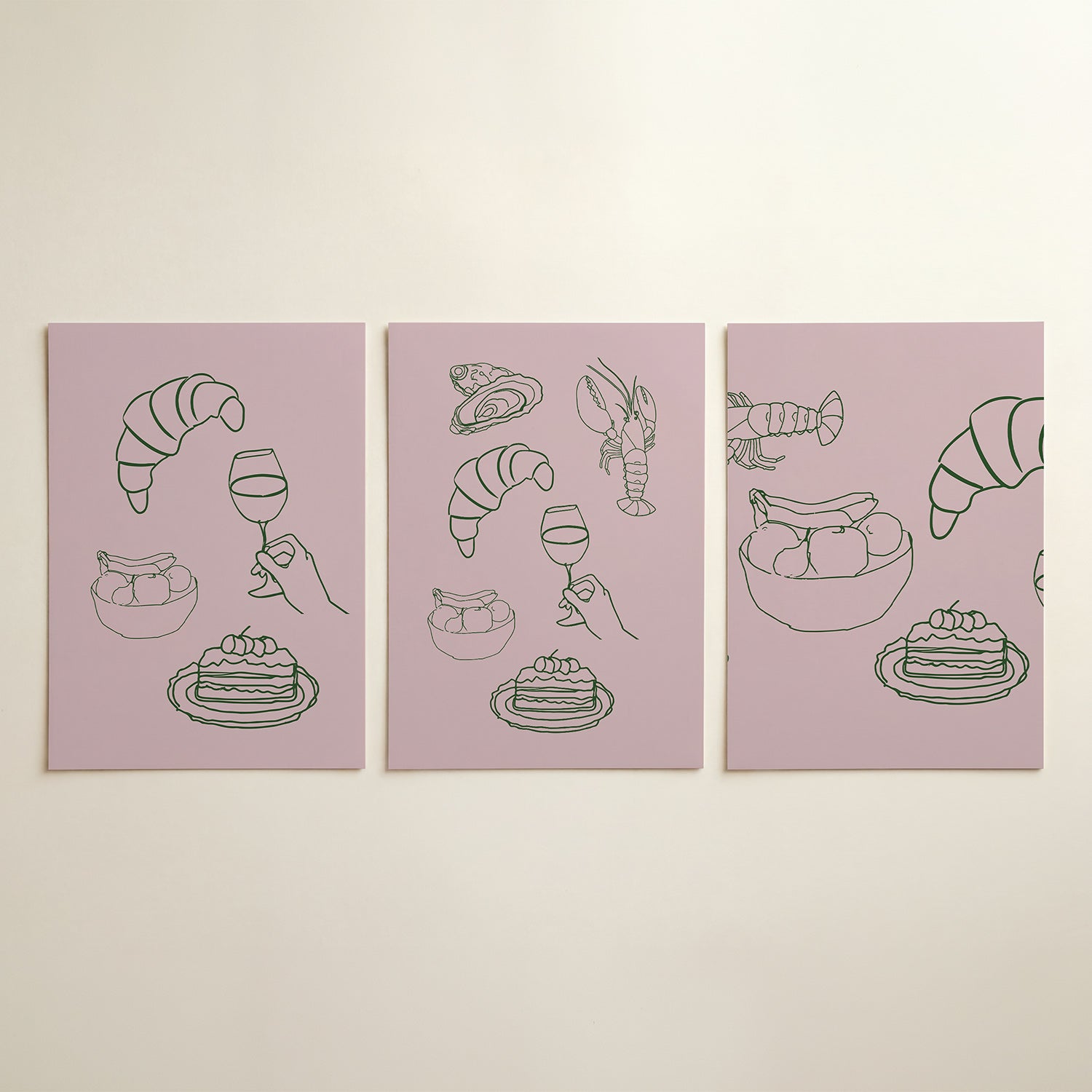 Eenvoudige lijnenspel Posterset