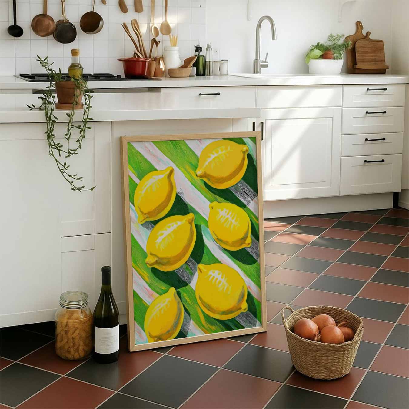 Zonnige Citroenen Kunstposter-WallArtistic