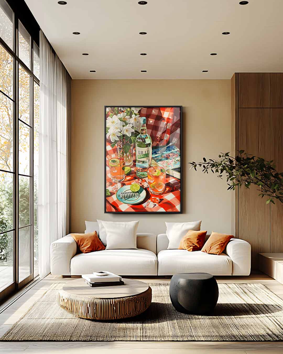 Zomerse Picknick Tafereel Kunstwerk-canvas-dibond-plexiglas-wanddecoratie-WallArtistic