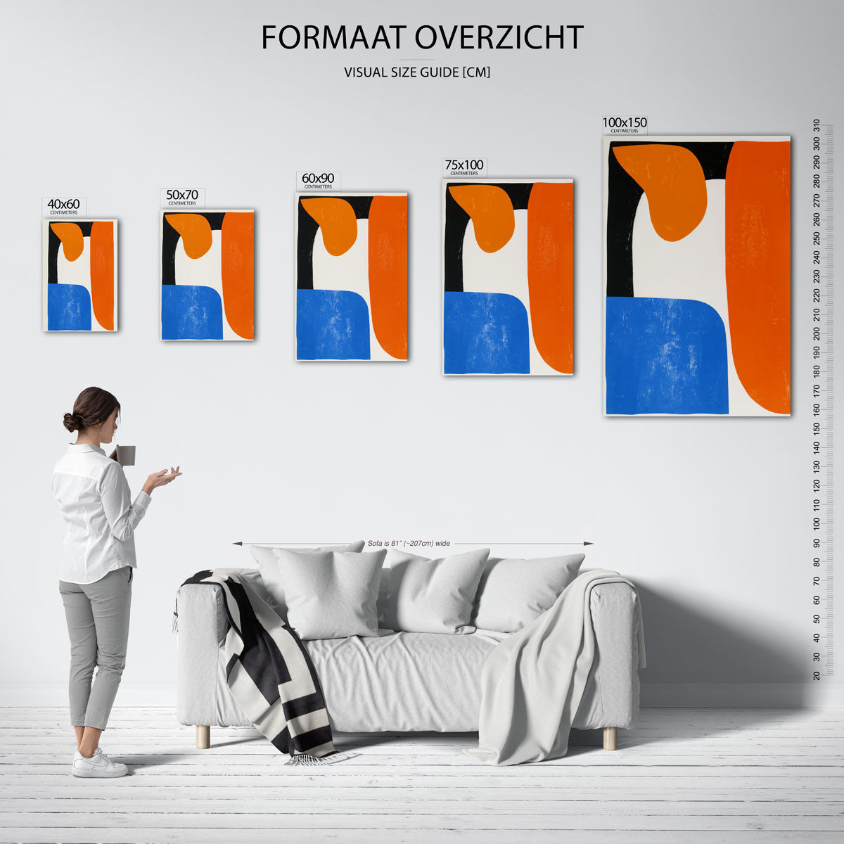 Geometrische vormen compositie Kunstwerk