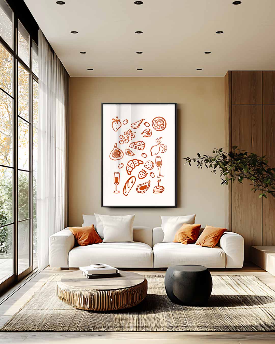 Eten & Drinken Illustratie Kunstwerk-canvas-dibond-plexiglas-wanddecoratie-WallArtistic