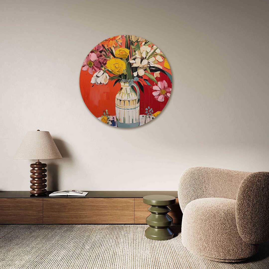 Bloemen in vaas Muurcirkel