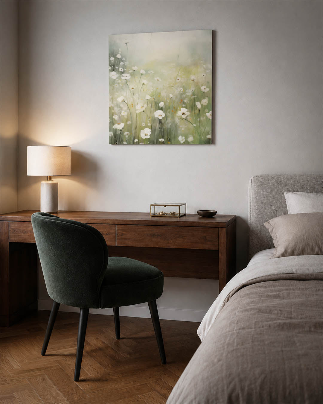 Dromerige bloemenweide Kunstwerk