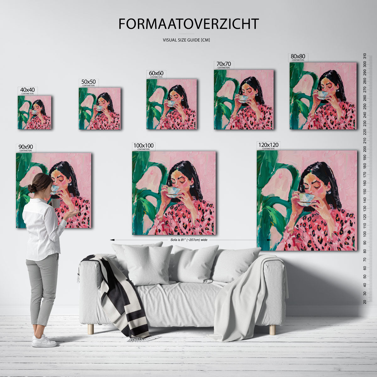 Vrouw met kopje Poster