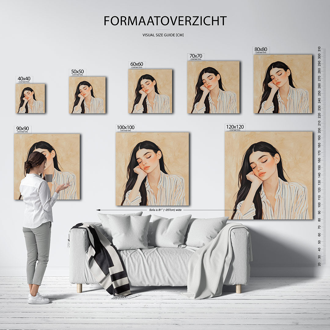 Dromerige portretstudie Kunstwerk