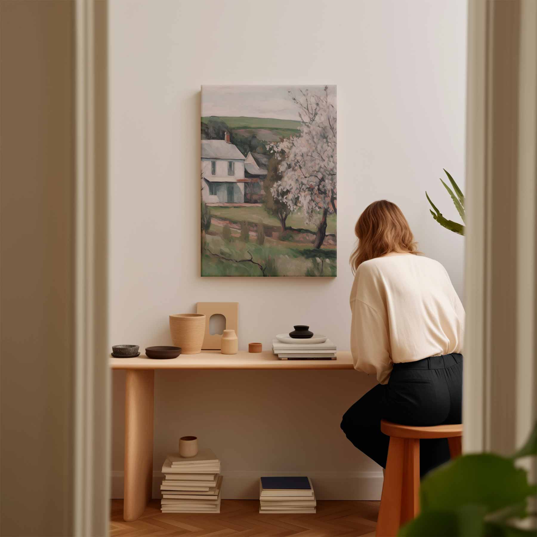 Voorjaar op het Platteland Kunstwerk-canvas-dibond-plexiglas-wanddecoratie-WallArtistic