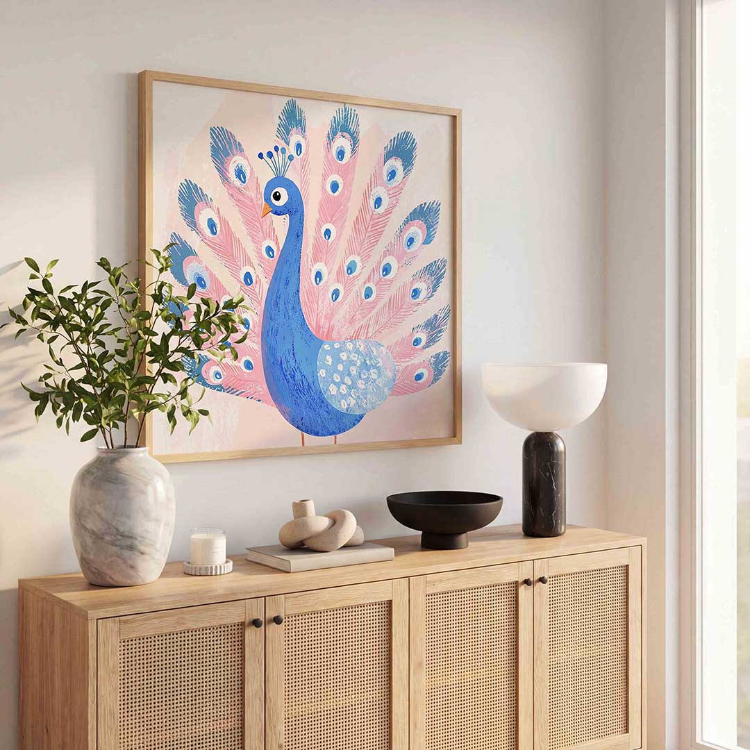 Blauwe pauw Poster