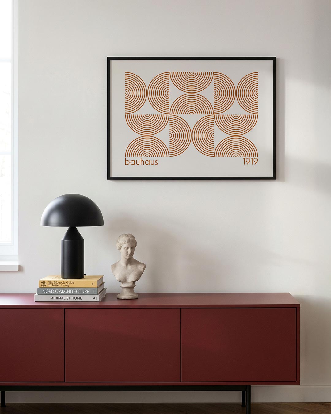 Cirkelpatroon en lijnen Poster